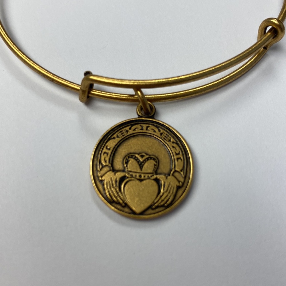 Alex and Ani gold Irish Claddagh bangle bracelet